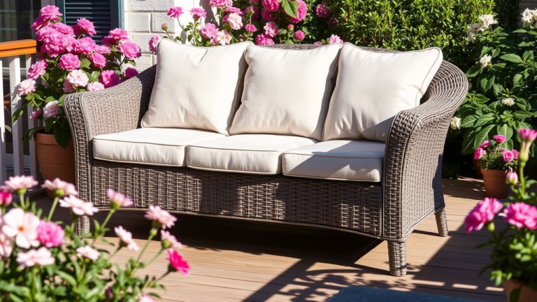 outdoor wicker sofa